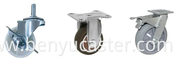 40mm 50mm PU TPR PVC Nylon TPE Np Cast-Iron Alloy Caster Wheel with Swivel for Small Cabinets